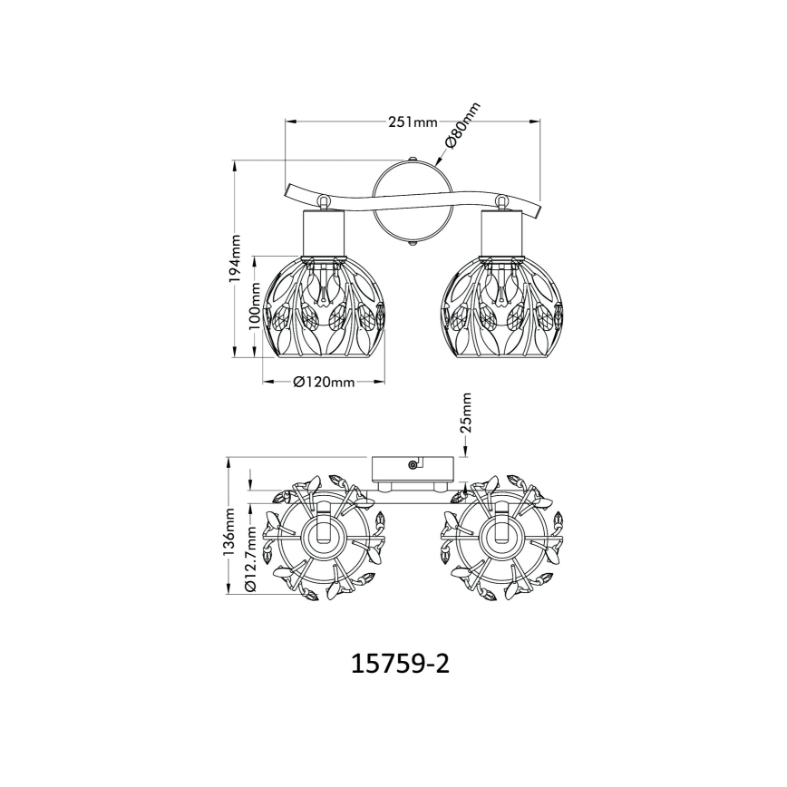 Globo - Точковий світильник 2xE14/25W/230V