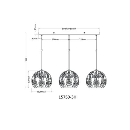 Globo - Подвесная люстра 3xE27/40W/230V