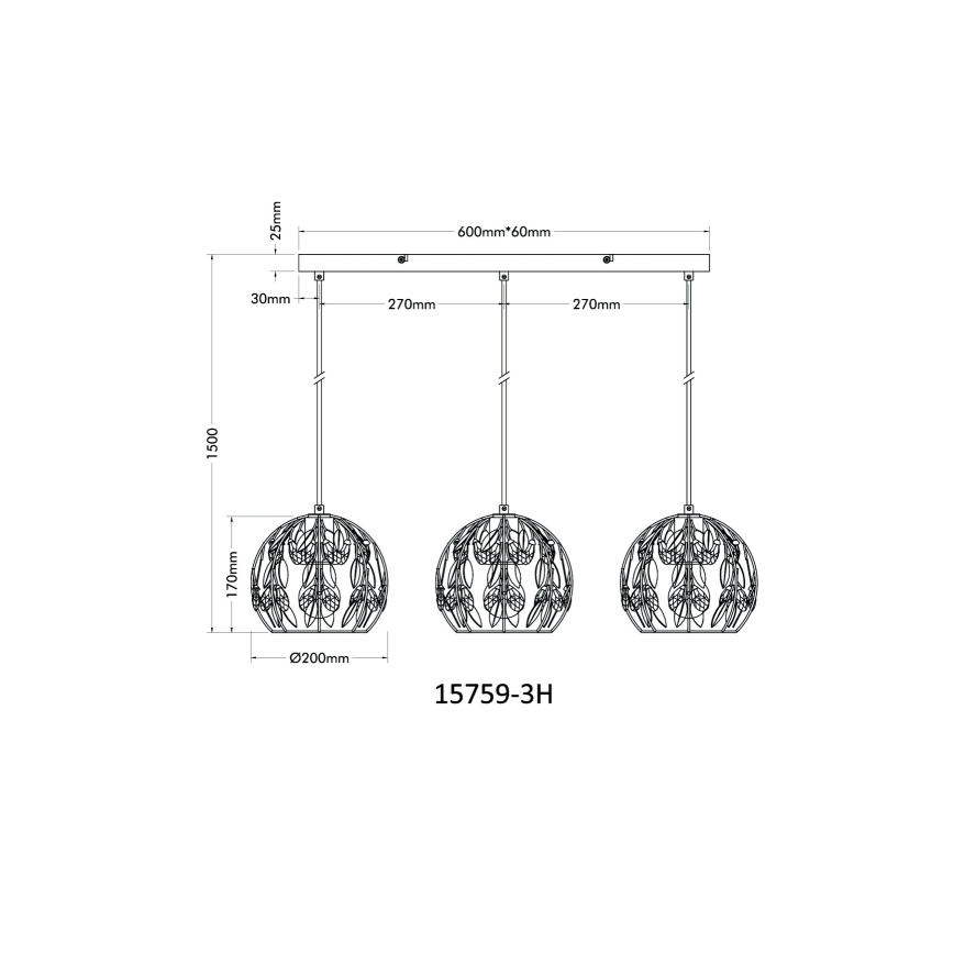 Globo - Подвесная люстра 3xE27/40W/230V
