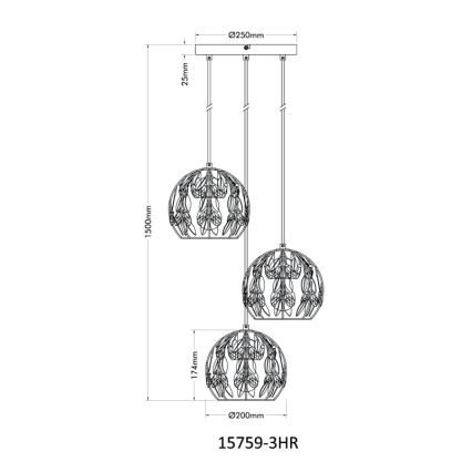Globo - Подвесная люстра 3xE27/40W/230V диаметр 41 см
