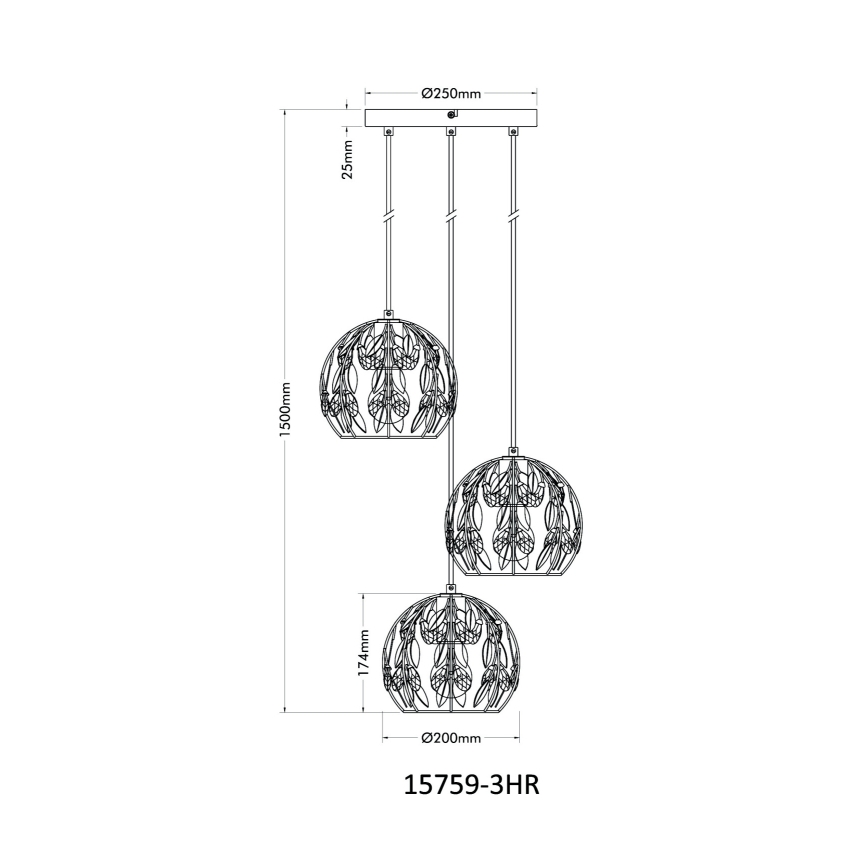 Globo - Подвесная люстра 3xE27/40W/230V диаметр 41 см