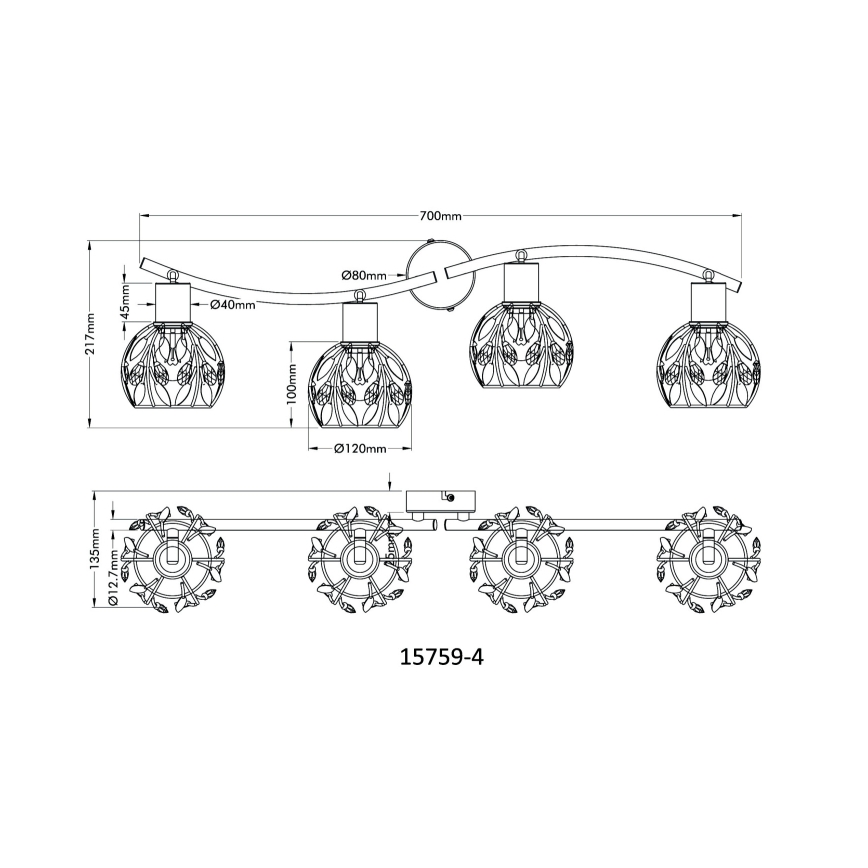 Globo - Точечный светильник 4xE14/25W/230V