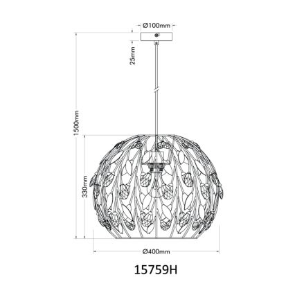 Globo - Подвесная люстра 1xE27/40W/230V диаметр 40 см