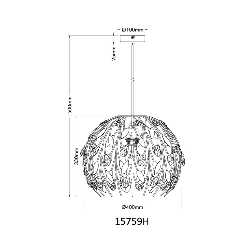 Globo - Подвесная люстра 1xE27/40W/230V диаметр 40 см