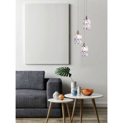 Globo - Кришталева підвісна люстра 3xE14/40W/230V