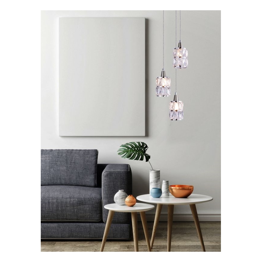 Globo - Кришталева підвісна люстра 3xE14/40W/230V