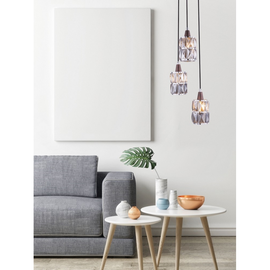 Globo - Кришталева підвісна люстра 3xE14/40W/230V