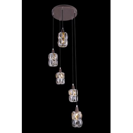 Globo - Кришталева підвісна люстра 5xE14/40W/230V