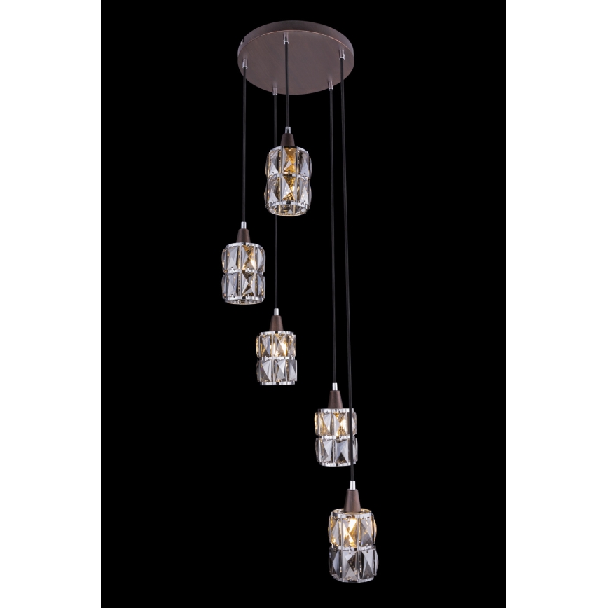 Globo - Кришталева підвісна люстра 5xE14/40W/230V