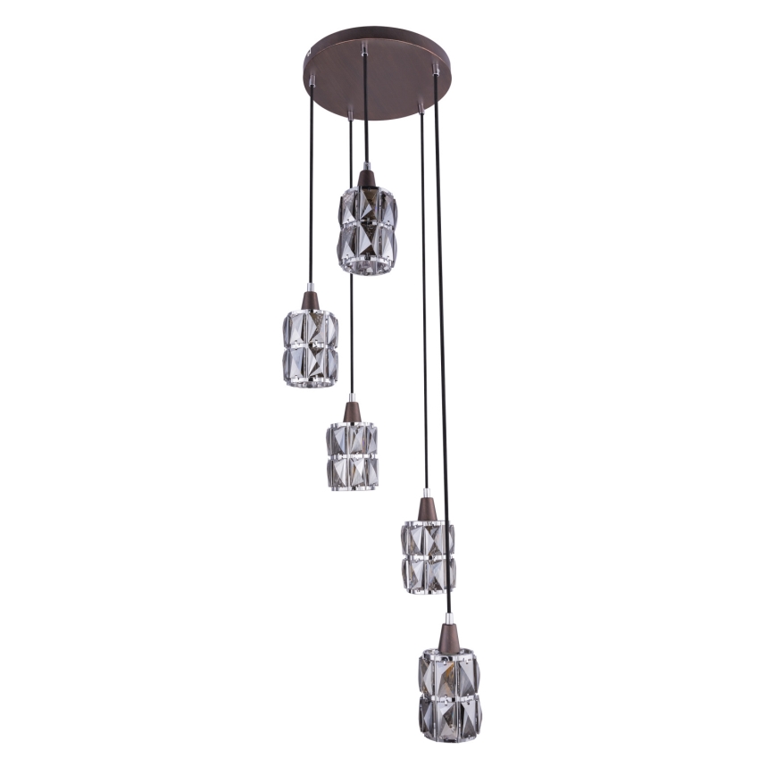 Globo - Кришталева підвісна люстра 5xE14/40W/230V