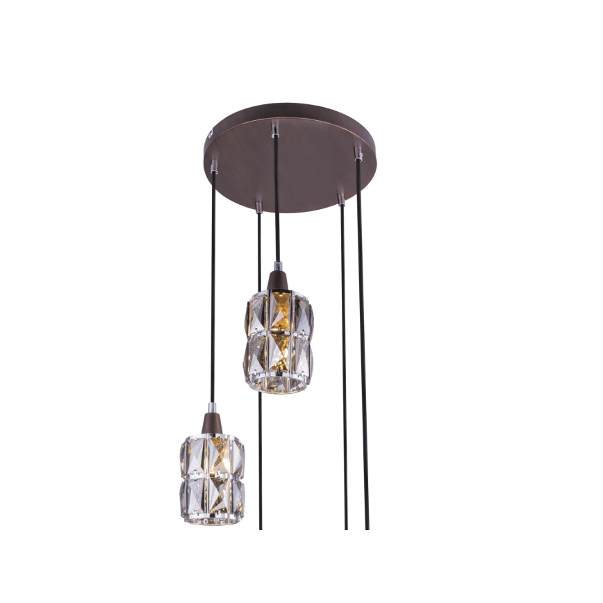 Globo - Кришталева підвісна люстра 5xE14/40W/230V