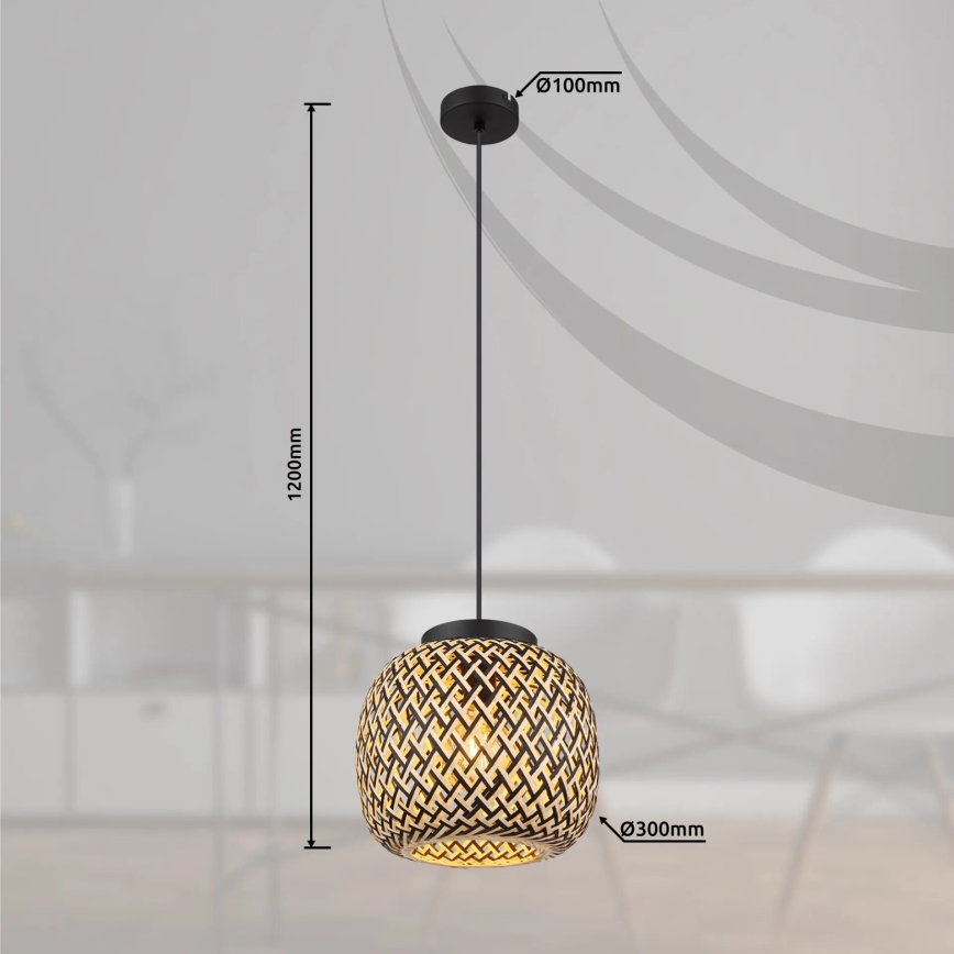 Globo 15766H1 - Підвісна люстра COLLY 1xE27/15W/230V діаметр 30 см