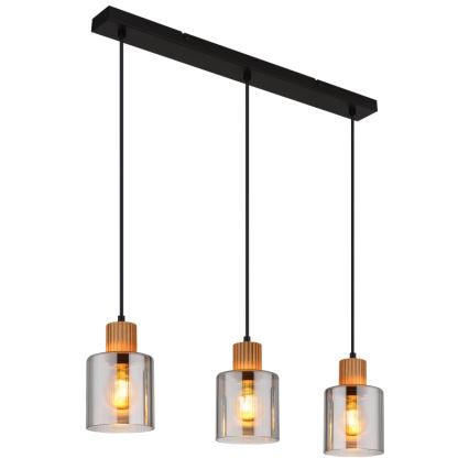 Globo - Підвісна люстра 3xE27/25W/230V чорний