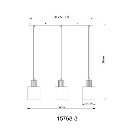 Globo - Підвісна люстра 3xE27/25W/230V чорний