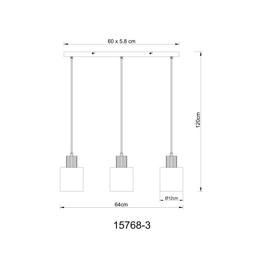 Globo - Подвесная люстра 3xE27/25W/230V черный