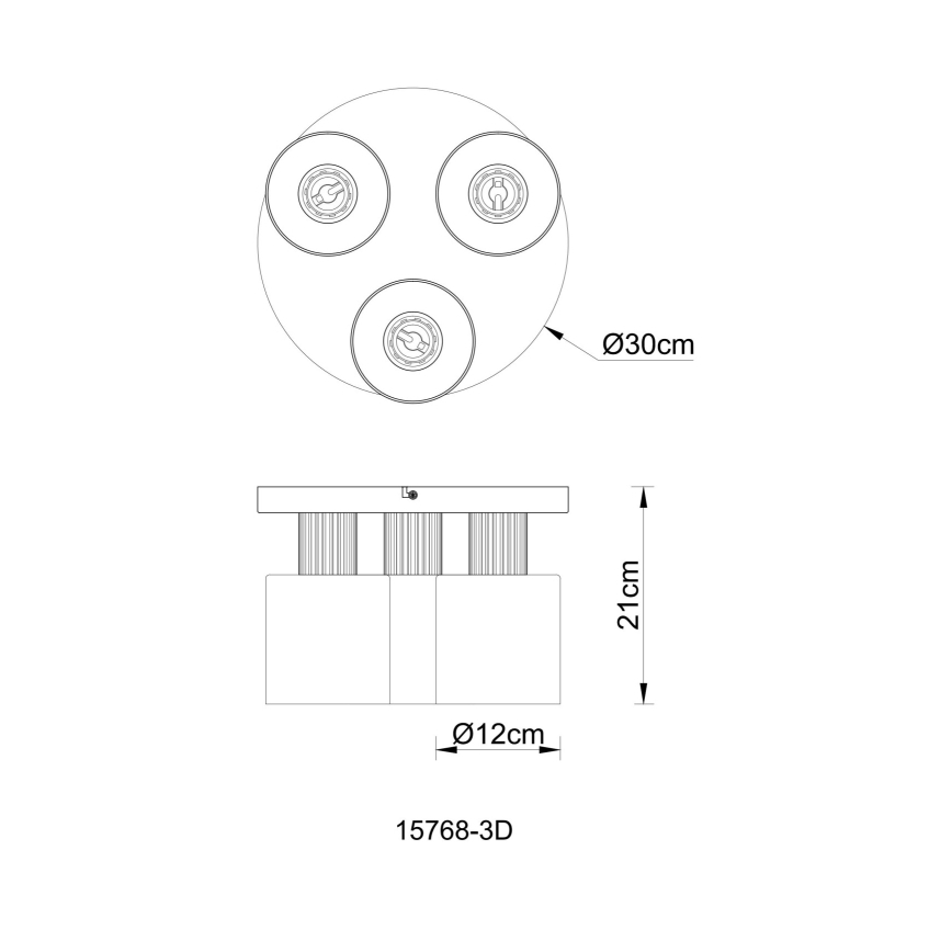 Globo - Накладна люстра 3xE27/25 Вт/230 В, діаметр 30 см