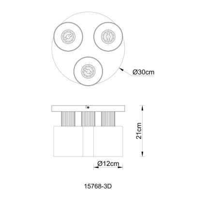 Globo - Припотолочная люстра 3xE27/25W/230V черный диаметр 30 см