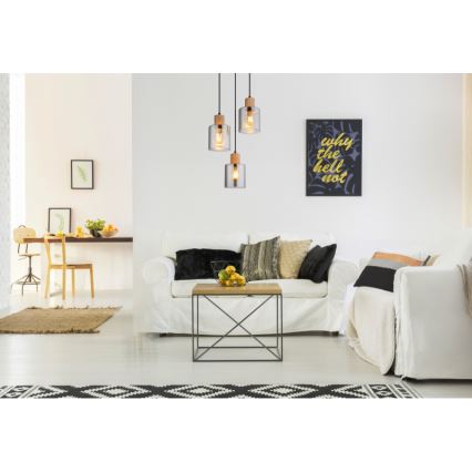 Globo - Подвесная люстра 3xE27/25W/230V черный диаметр 30 см