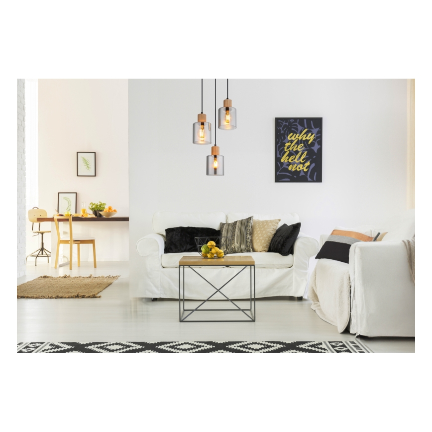 Globo - Подвесная люстра 3xE27/25W/230V черный диаметр 30 см