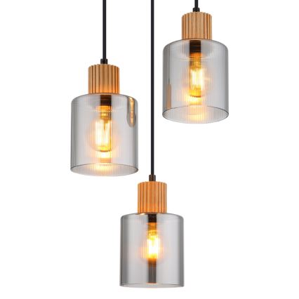 Globo - Подвесная люстра 3xE27/25W/230V черный диаметр 30 см