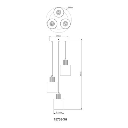 Globo - Подвесная люстра 3xE27/25W/230V черный диаметр 30 см