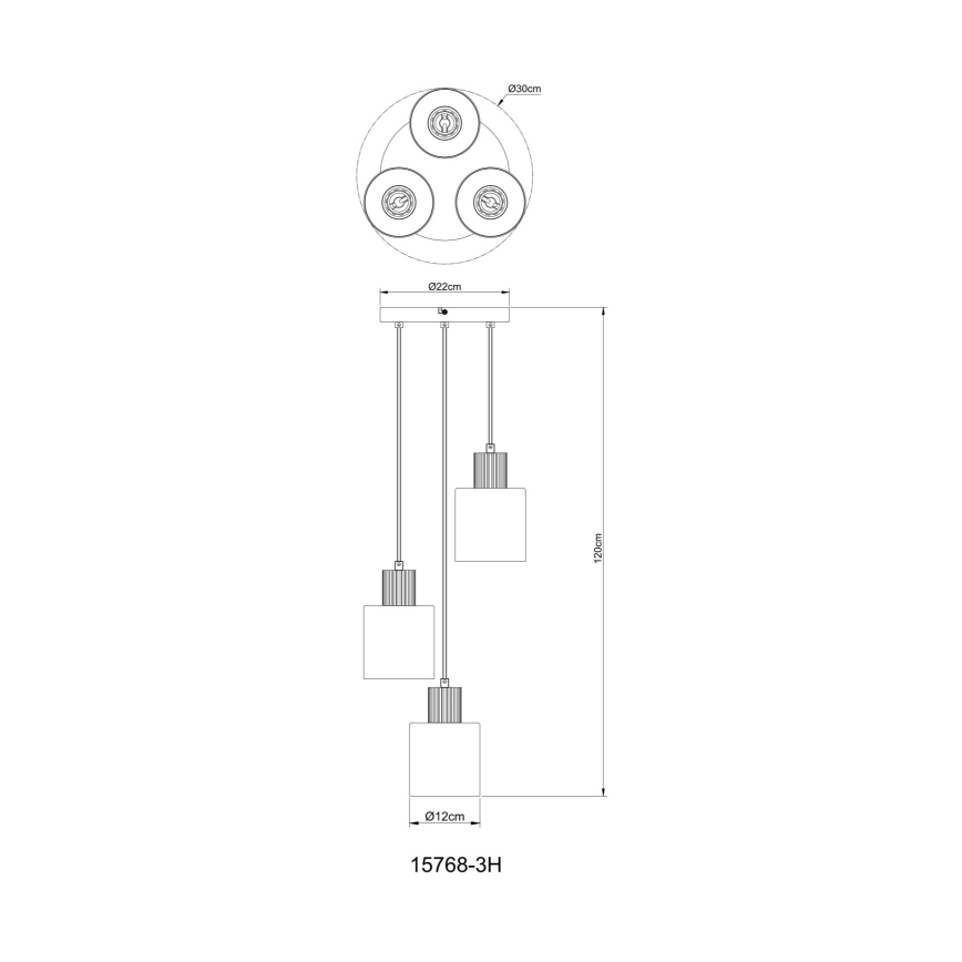 Globo - Подвесная люстра 3xE27/25W/230V черный диаметр 30 см