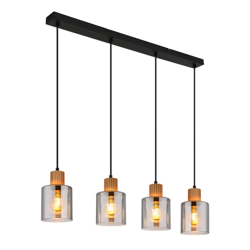 Globo - Підвісна люстра 4xE27/25W/230V чорний