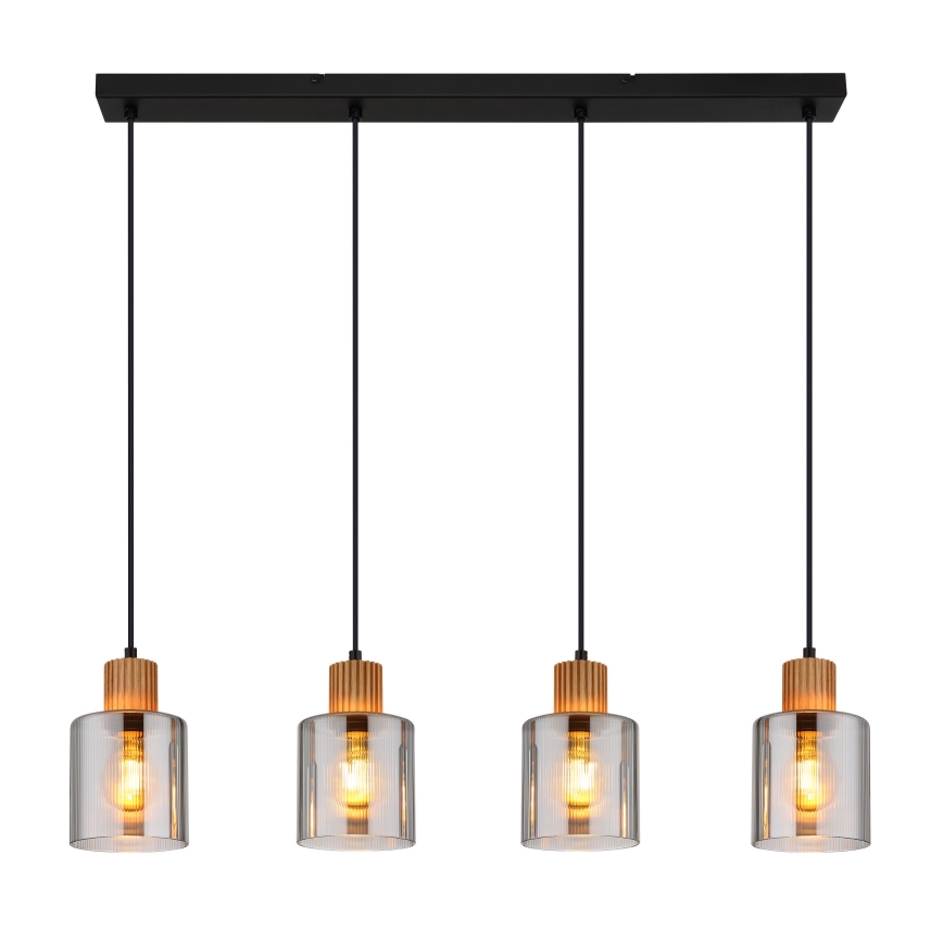 Globo - Підвісна люстра 4xE27/25W/230V чорний