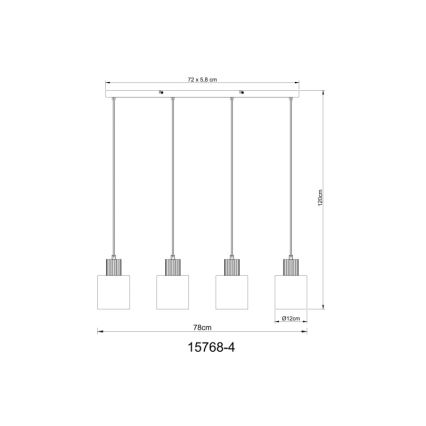 Globo - Підвісна люстра 4xE27/25W/230V чорний