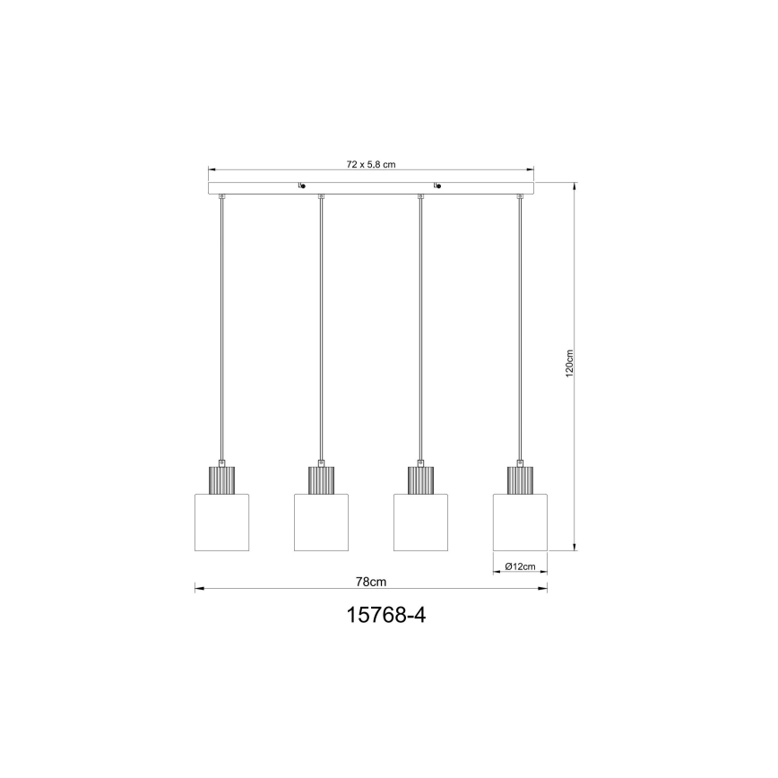 Globo - Підвісна люстра 4xE27/25W/230V чорний