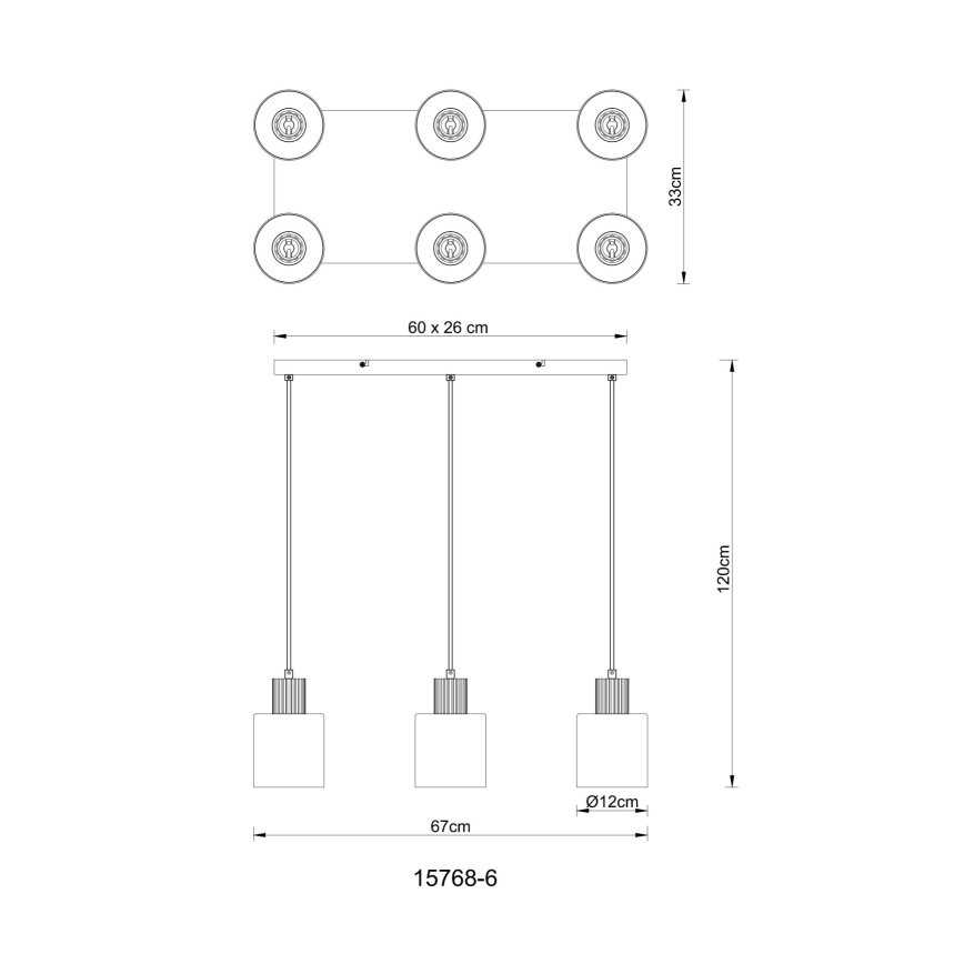 Globo - Подвесная люстра 6xE27/25W/230V черный