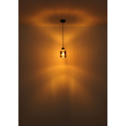 Globo - Підвісна люстра 1xE27/25W/230V чорний діаметр 12 см