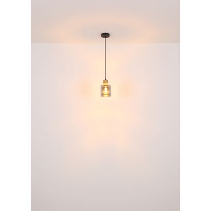 Globo - Підвісна люстра 1xE27/25W/230V чорний діаметр 12 см