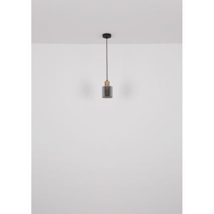 Globo - Підвісна люстра 1xE27/25W/230V чорний діаметр 12 см