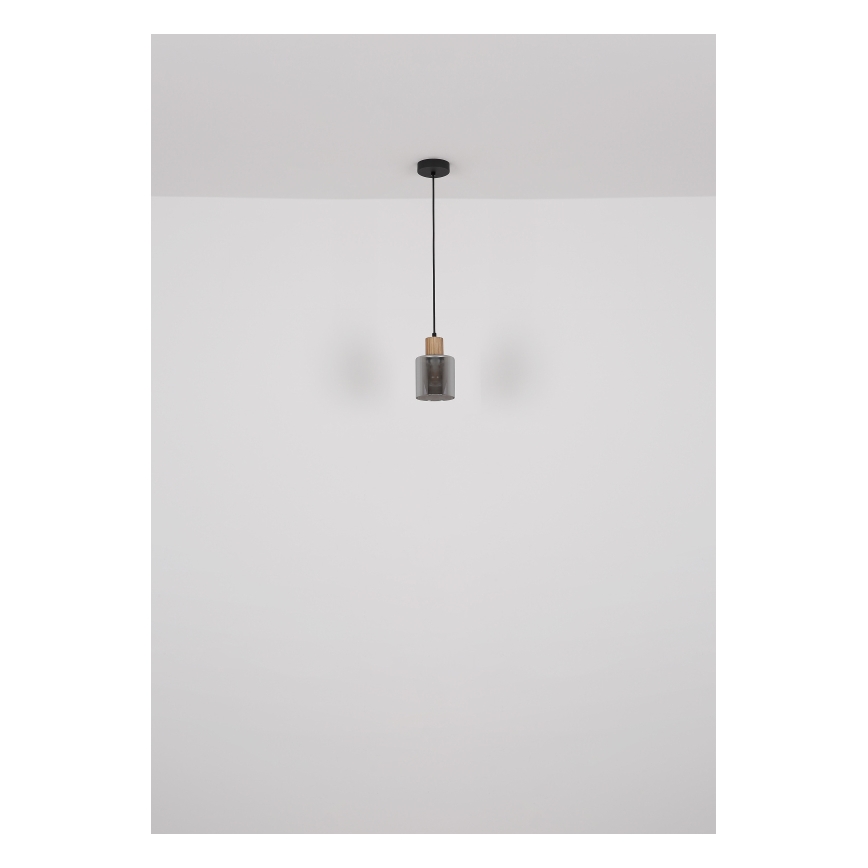 Globo - Підвісна люстра 1xE27/25W/230V чорний діаметр 12 см