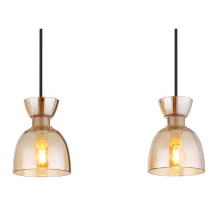 Globo - Подвесная люстра 3xE14/40W/230V коричневый/дымчатый