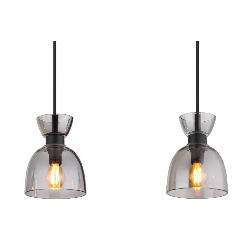 Globo - Подвесная люстра 3xE14/40W/230V черный/дымчатый