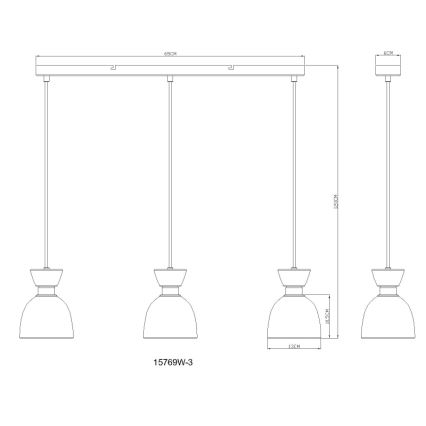 Globo - Подвесная люстра 3xE14/40W/230V белый