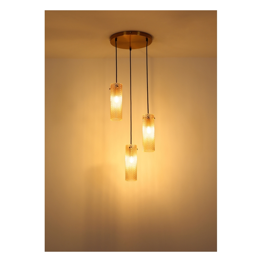 Globo - Подвесная люстра 3xE14/40W/230V золотистый