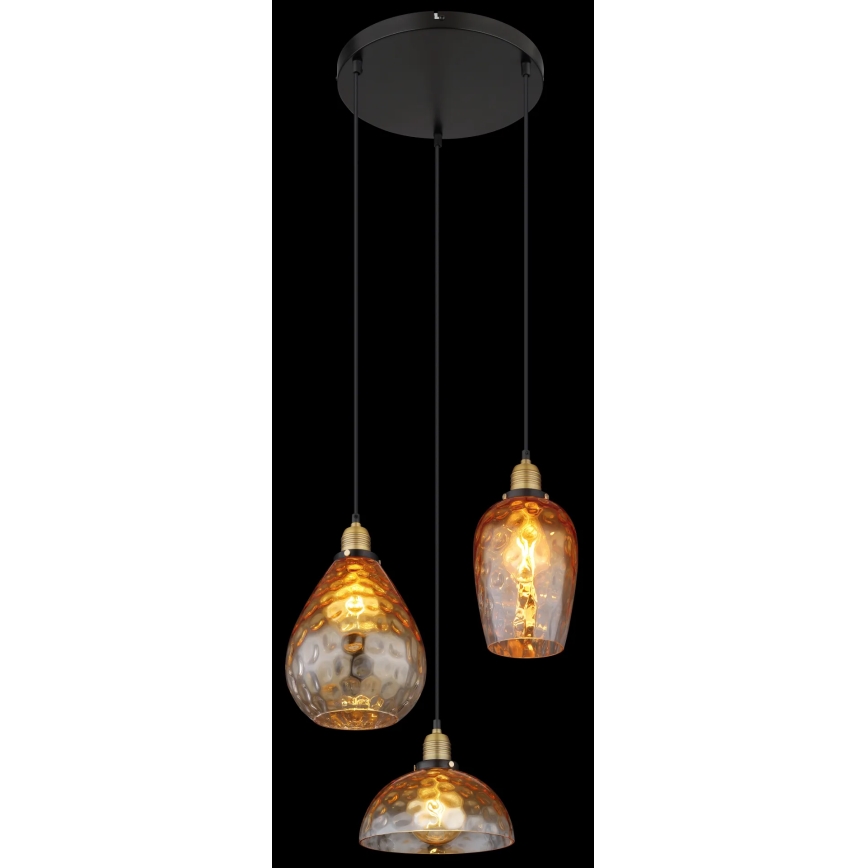 Globo - Підвісна люстра 3xE27/60W/230V діаметр 46 см помаранчевий