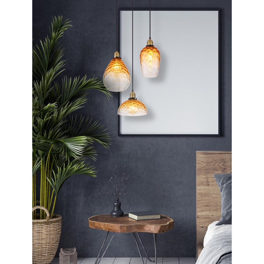 Globo - Подвесная люстра 3xE27/60W/230V диаметр 46 см оранжевый