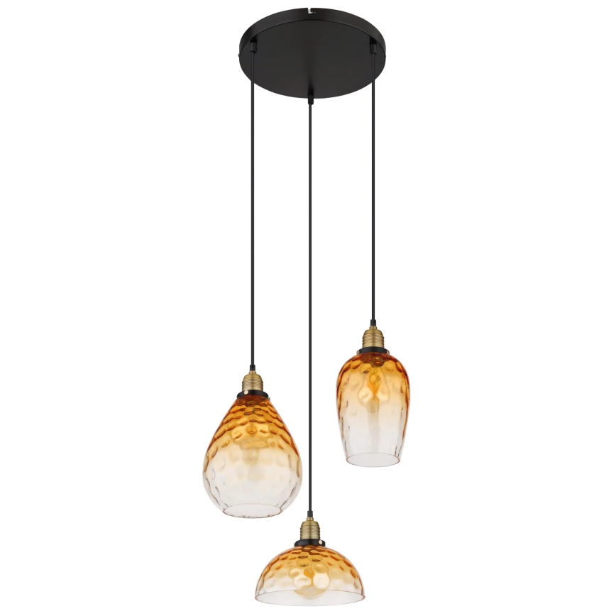 Globo - Подвесная люстра 3xE27/60W/230V диаметр 46 см оранжевый