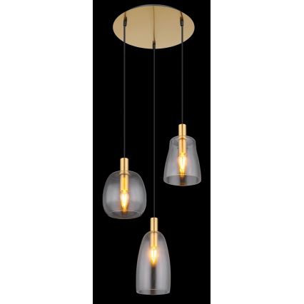 Globo - Підвісна люстра 3xE14/40W/230V діаметр 43 см латунь