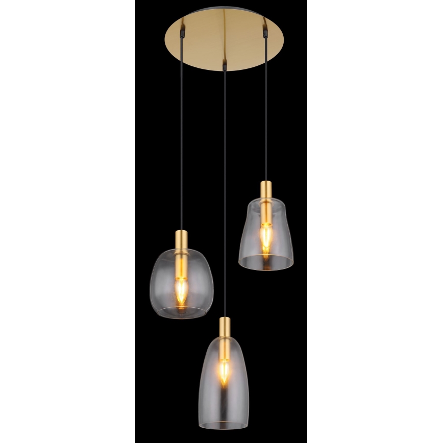 Globo - Підвісна люстра 3xE14/40W/230V діаметр 43 см латунь