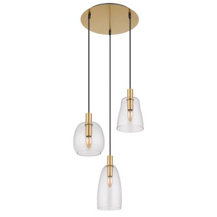 Globo - Підвісна люстра 3xE14/40W/230V діаметр 43 см латунь