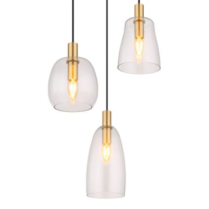 Globo - Підвісна люстра 3xE14/40W/230V діаметр 43 см латунь