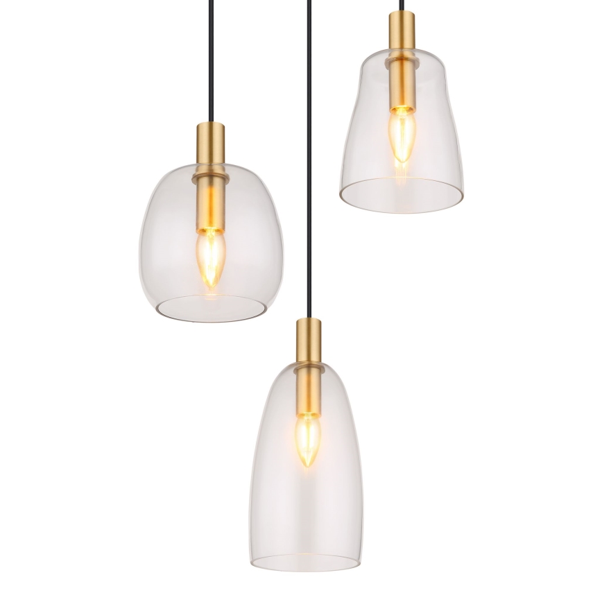 Globo - Підвісна люстра 3xE14/40W/230V діаметр 43 см латунь