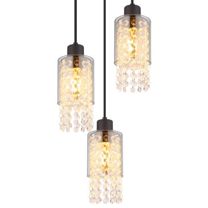 Globo - Підвісна люстра 3xE27/40W/230V діаметр 25 см чорний