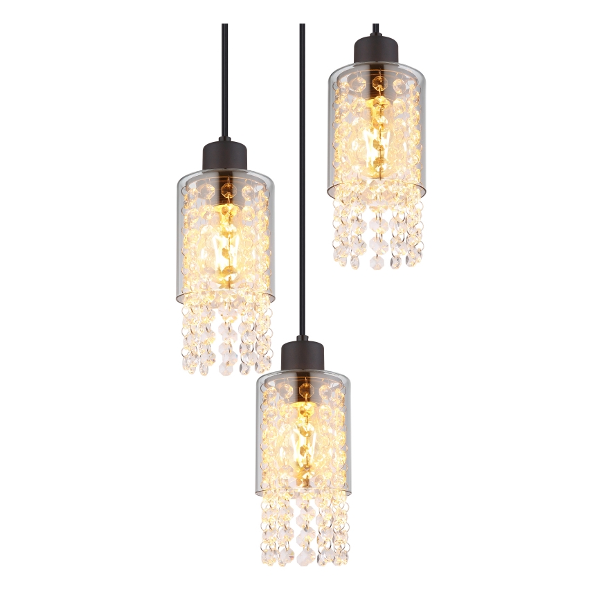 Globo - Підвісна люстра 3xE27/40W/230V діаметр 25 см чорний