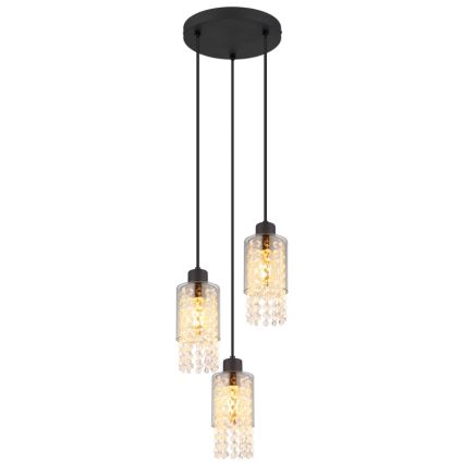 Globo - Підвісна люстра 3xE27/40W/230V діаметр 25 см чорний